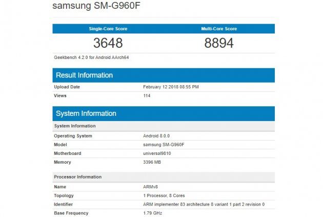 Samsung Galaxy S9  Exynos 9810  Galaxy S9 Plus  Snapdragon 845   Geekbench