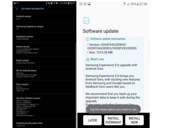 Samsung Galaxy S7  S7 Edge    Android 8.0 Oreo
