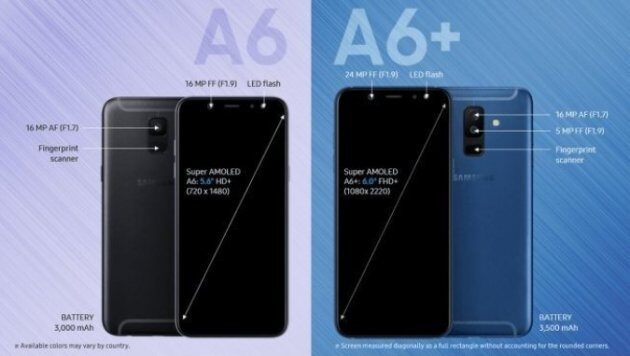 Samsung    Galaxy A6 (2018)  Galaxy A6 Plus (2018)   