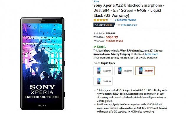    Sony Xperia XZ2  XZ2 Compact