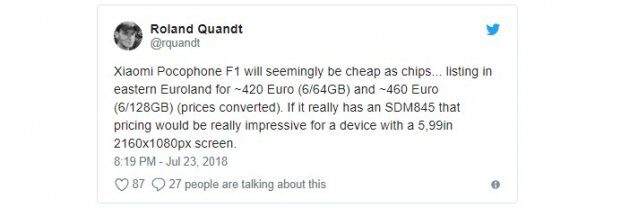 Xiaomi POCOPHONE F1   OnePlus 6:     